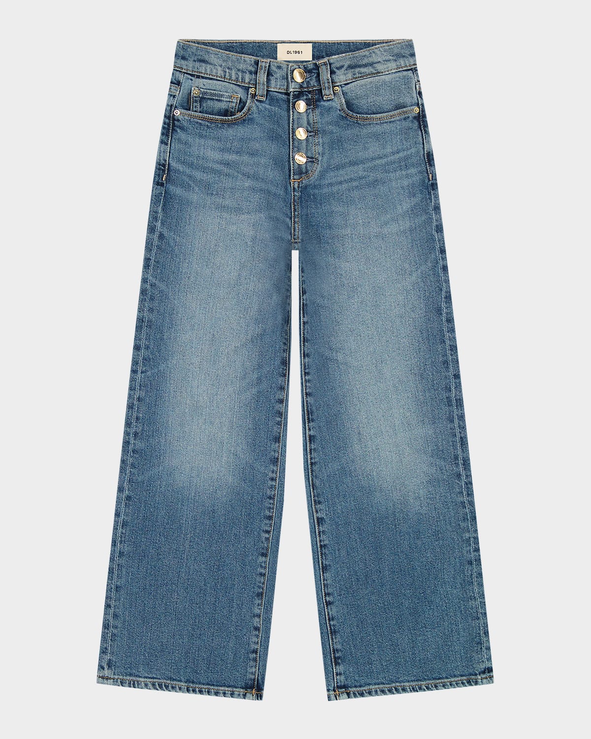 Dl1961 Girl's Lili Wide-leg Denim Jeans In Blue