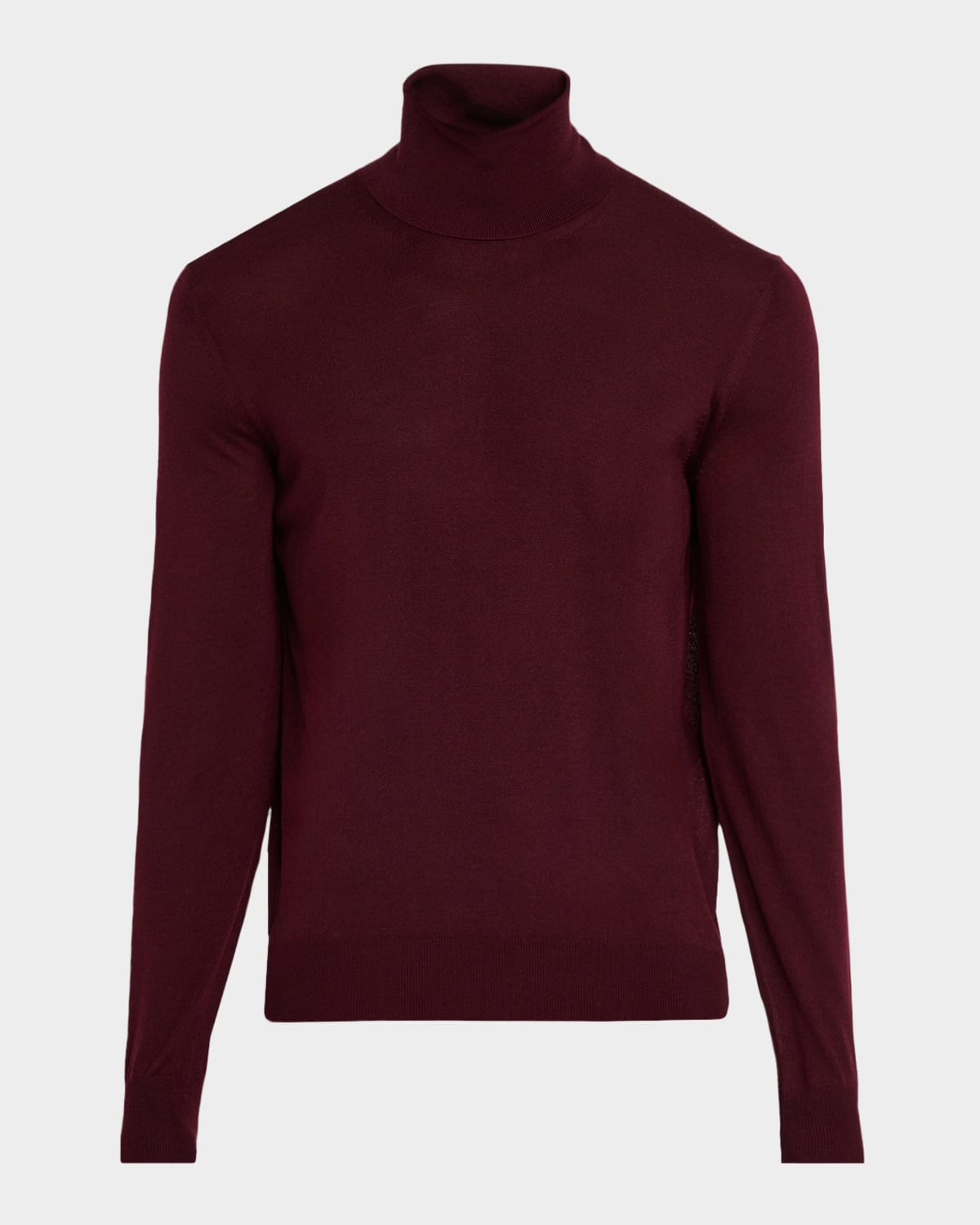 Saint Laurent Men's Slim Wool Turtleneck Sweater In Burgundy