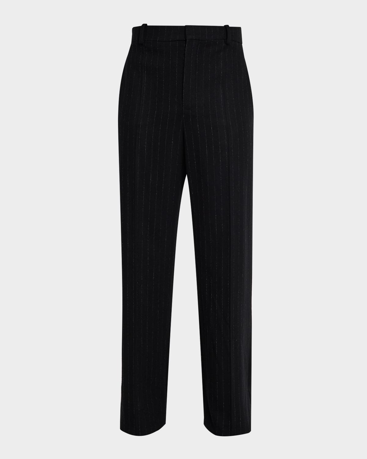 Saint Laurent Men's Wool And Cashmere Straight-leg Pinstripe Pants