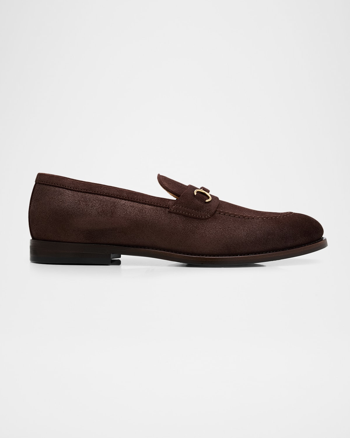 Brunello Cucinelli Men's Oiled Suede Bit Loafers In Burgundy
