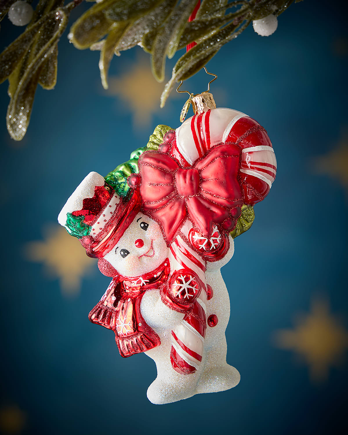 Christopher Radko Snowy Retro Cheer Christmas Ornament In Red