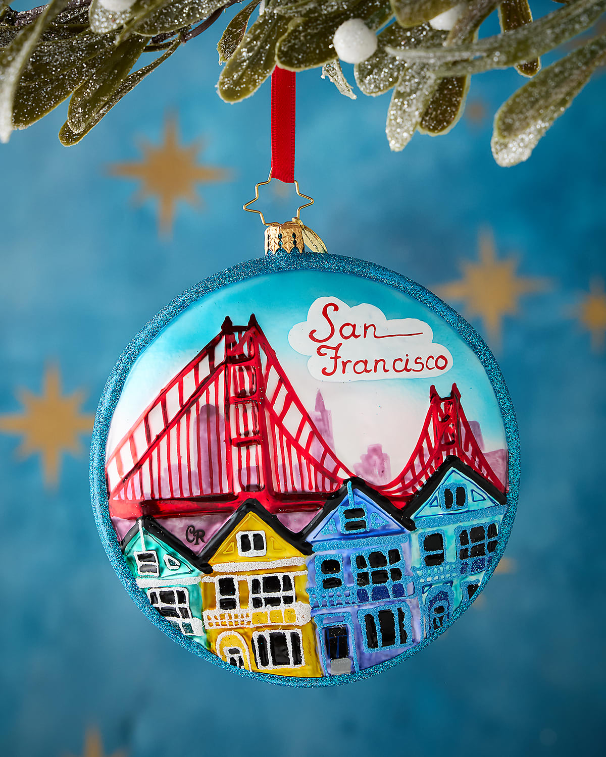 Christopher Radko San Fran Fun Christmas Ornament In Green