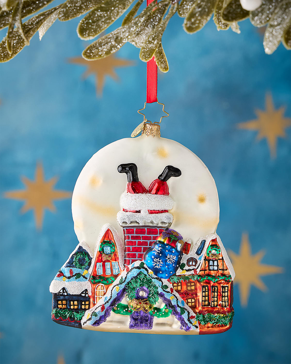 Christopher Radko Santa's Moonlight Mischief Christmas Ornament In Multi