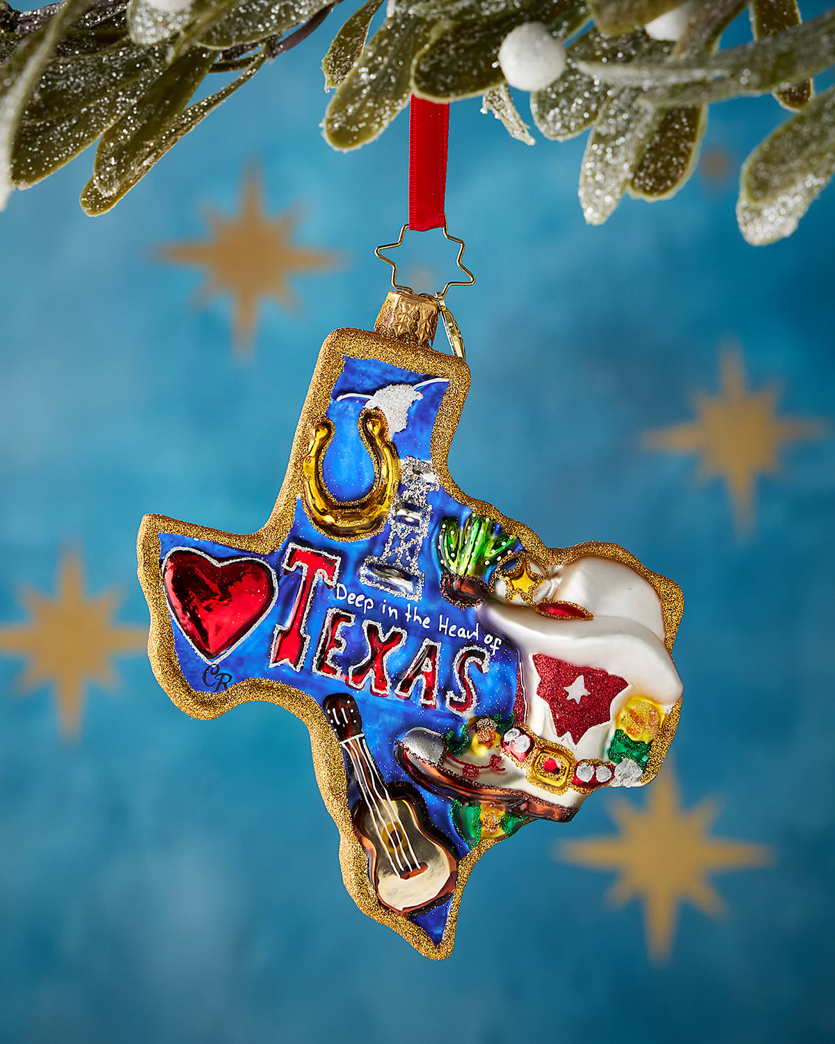 Christopher Radko Lone Star Pride Christmas Ornament In Multi