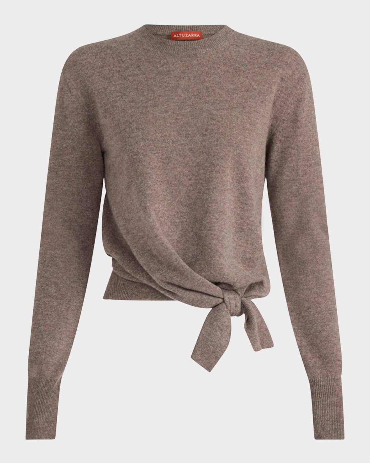 Altuzarra Nalini Knotted Cashmere Crewneck Sweater