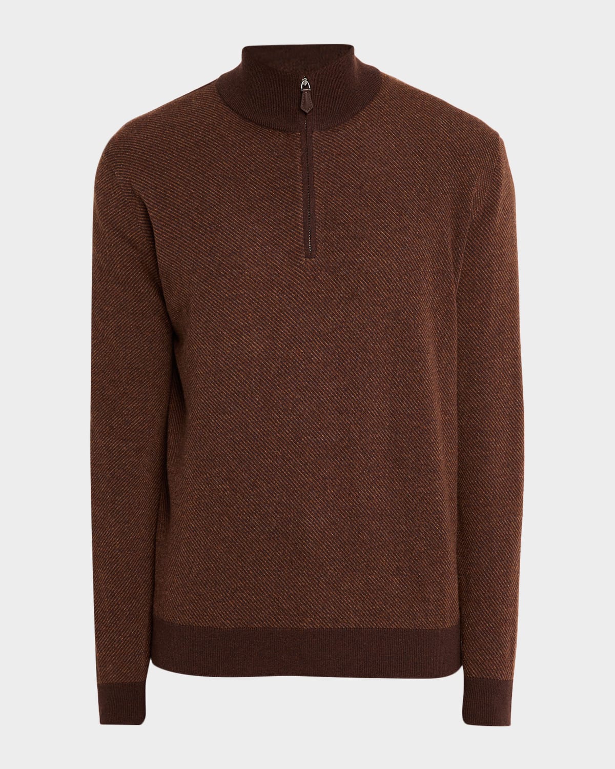 Loro Piana Men's Roadster Cashmere Quarter-zip Sweater In Brown