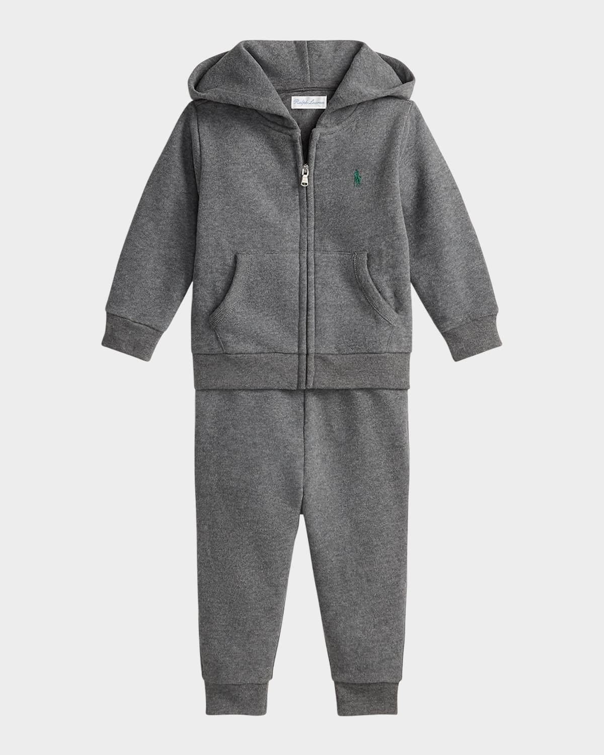 Ralph Lauren Boy's Magic Fleece Hoodie & Pants Set In Gray