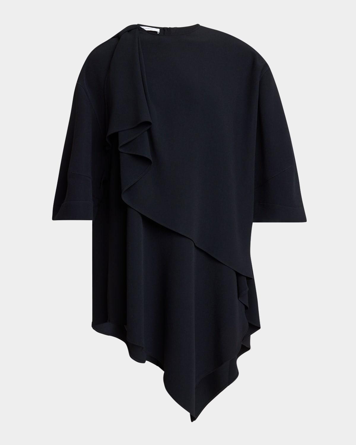 Givenchy Bow Draped Mini T-shirt Dress In Black