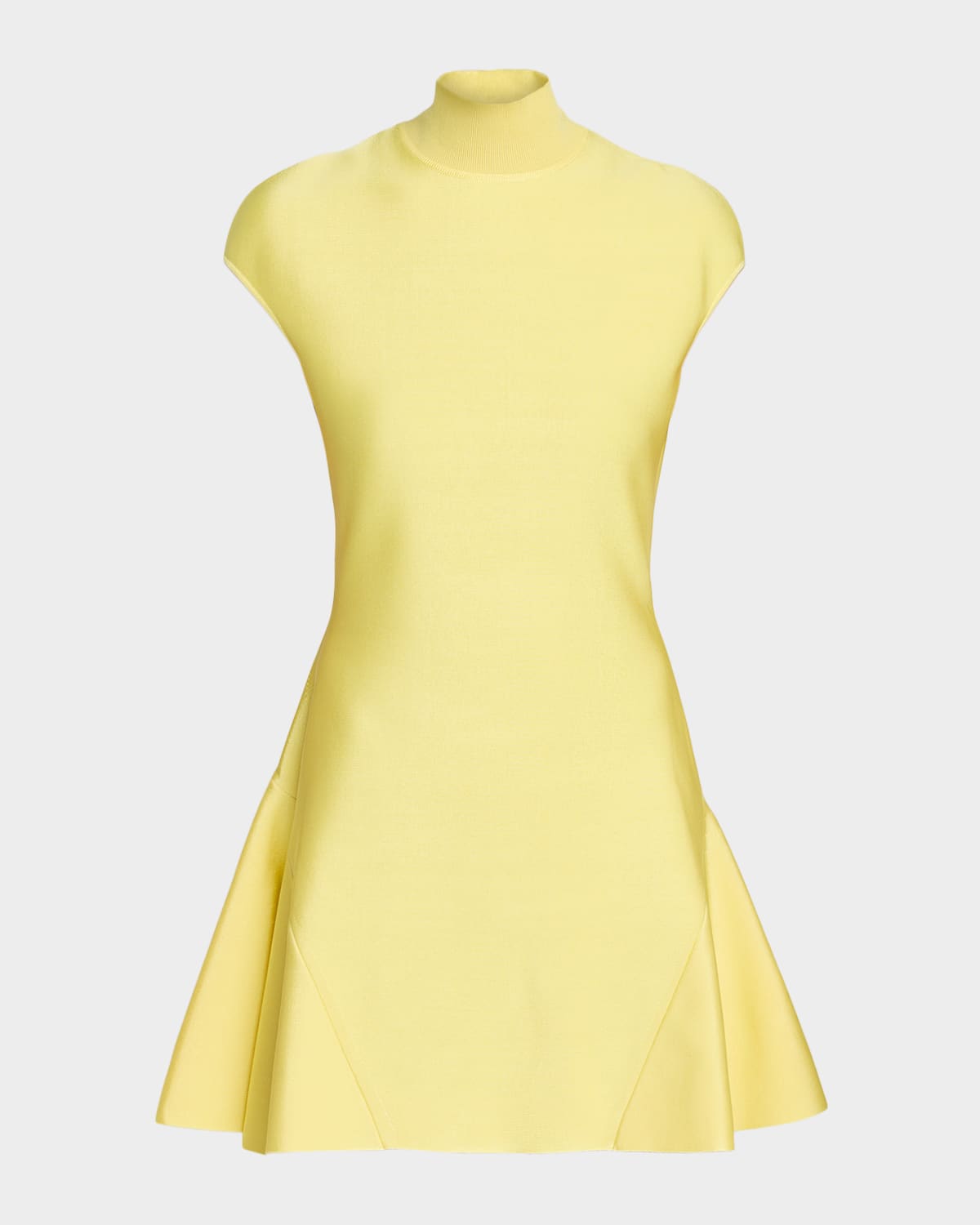 Givenchy Cap-sleeve Fit-and-flare Mini Dress In Yellow