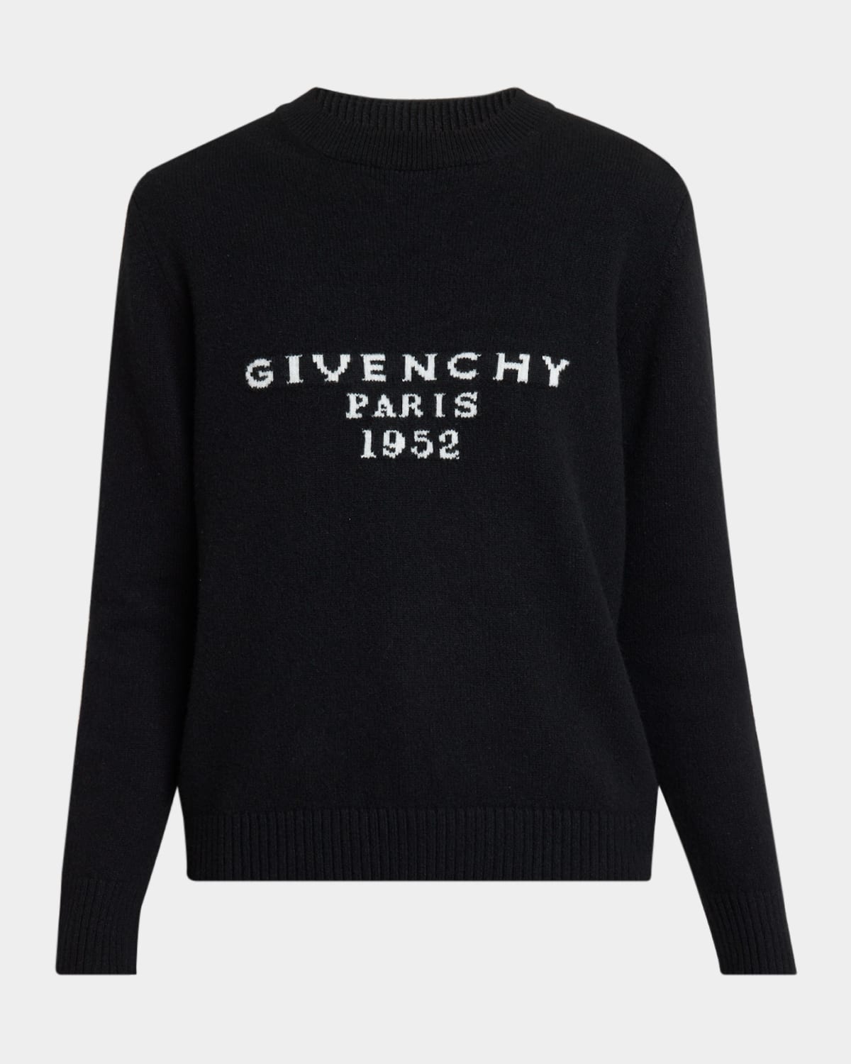 Givenchy Logo Wool-blend Crewneck Sweater In Black