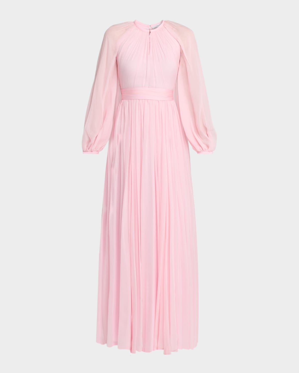 Givenchy Balloon-sleeve Silk Chiffon Gown In Pink