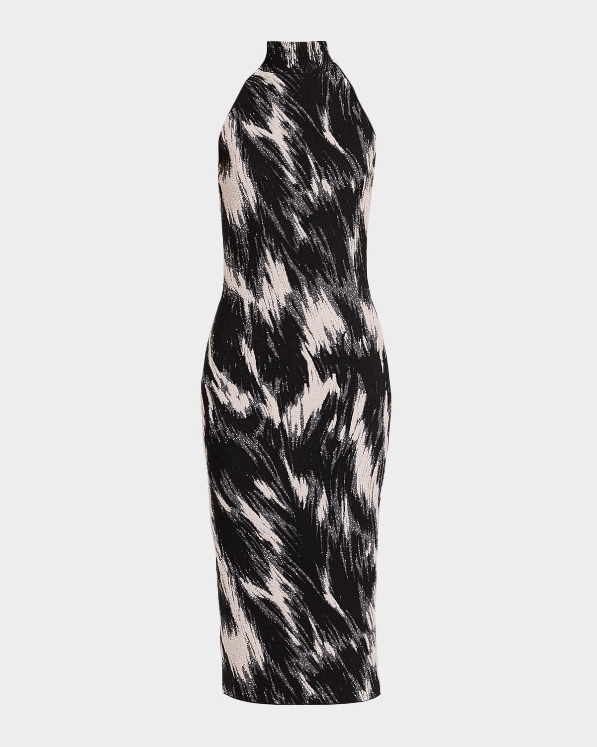 Givenchy Halterneck Dress In Animal Jacquard Viscose In Black