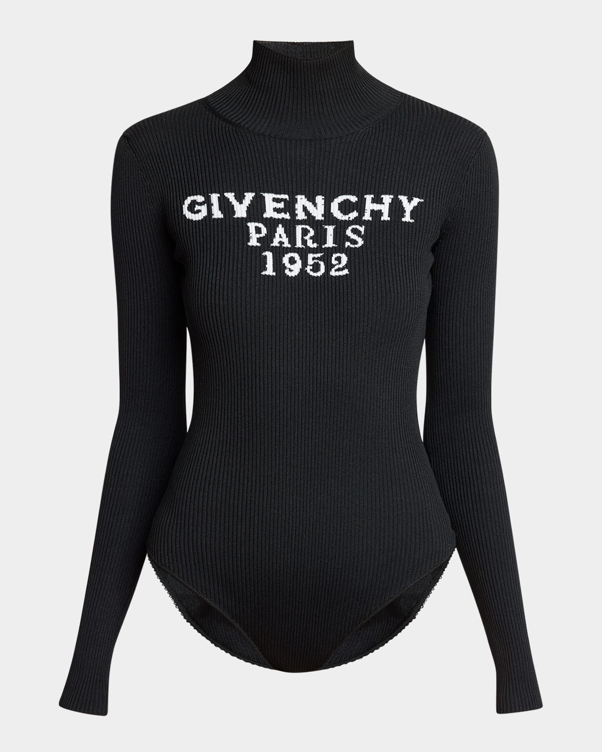 Givenchy High-neck Logo-print Bodysuit In Black
