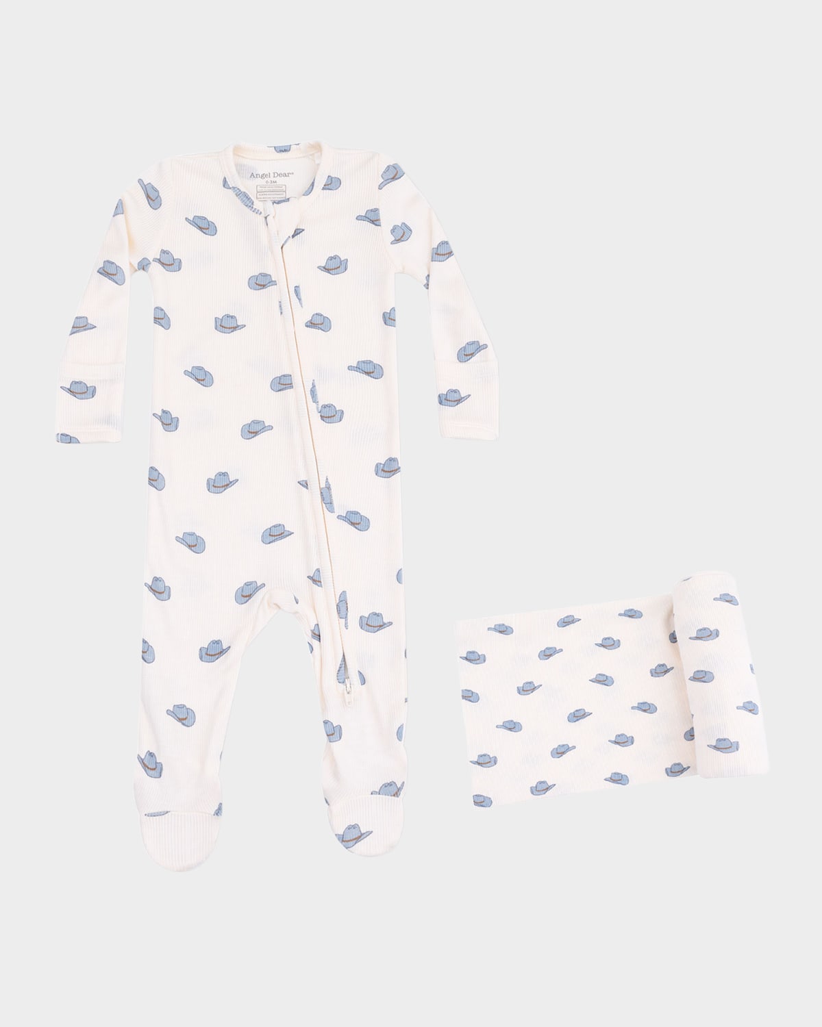 Angel Dear Boy's Petite Cowboy Hats 2-way Footie Romper, Blanket & Sleep Bag Set In Pink