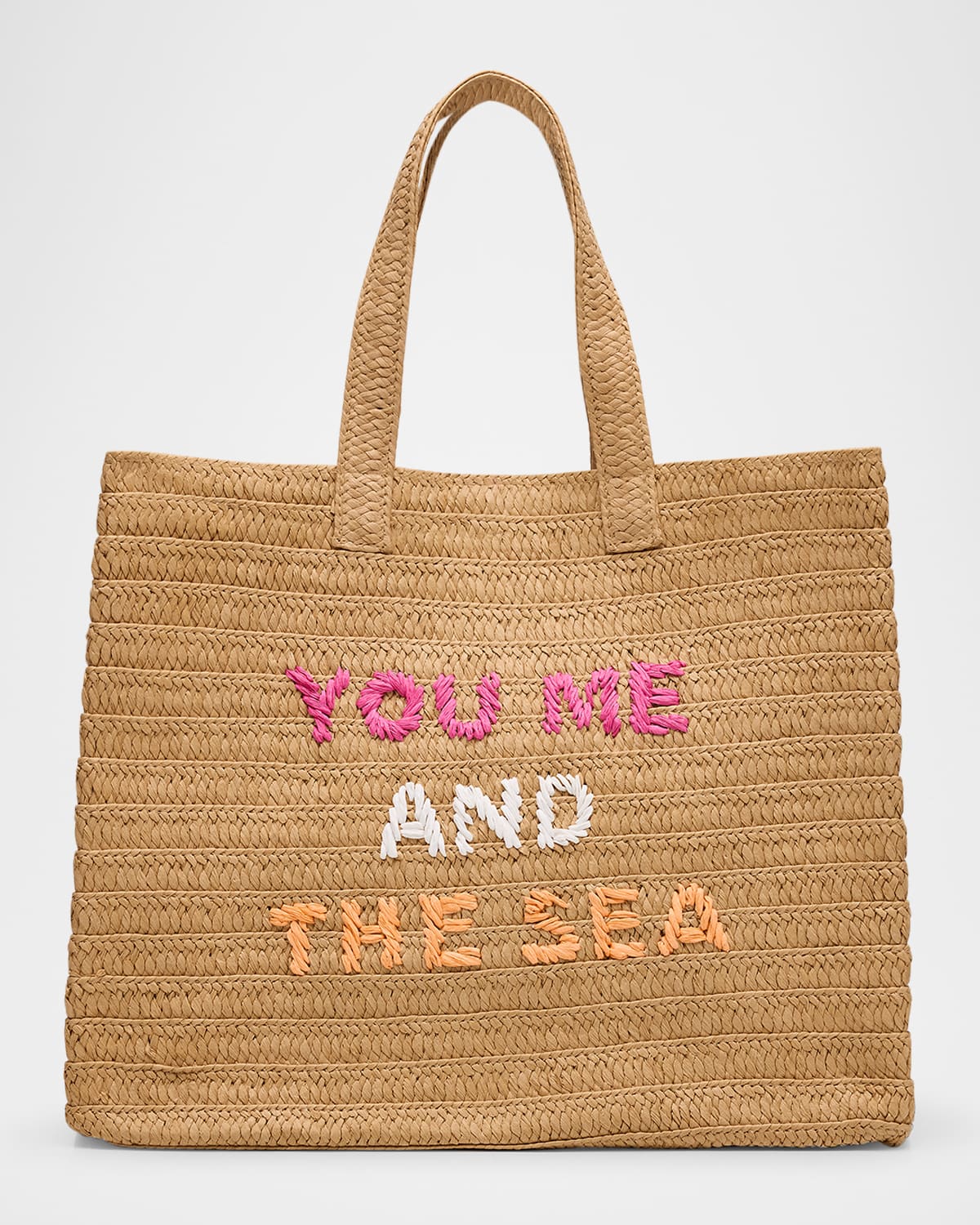 Btb Los Angeles You Me And The Sea Woven Straw Tote Bag