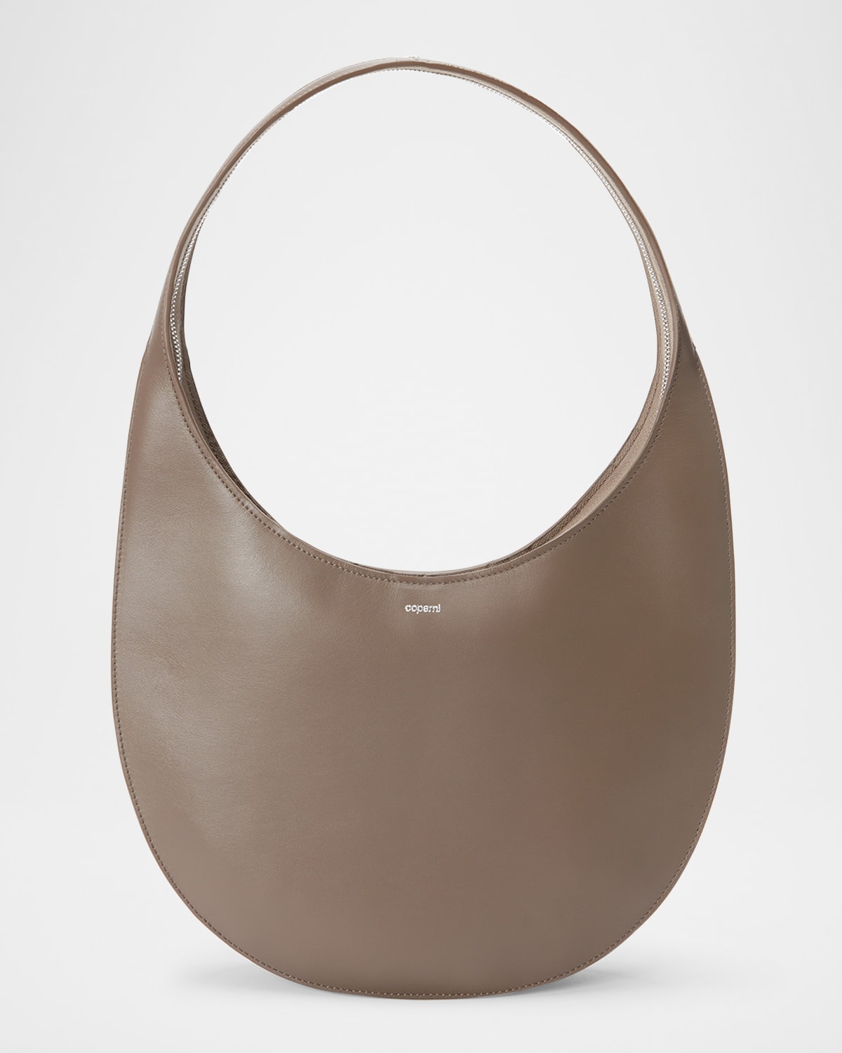 Coperni Crescent-shaped Brown Calfskin Shoulder Bag In Gray
