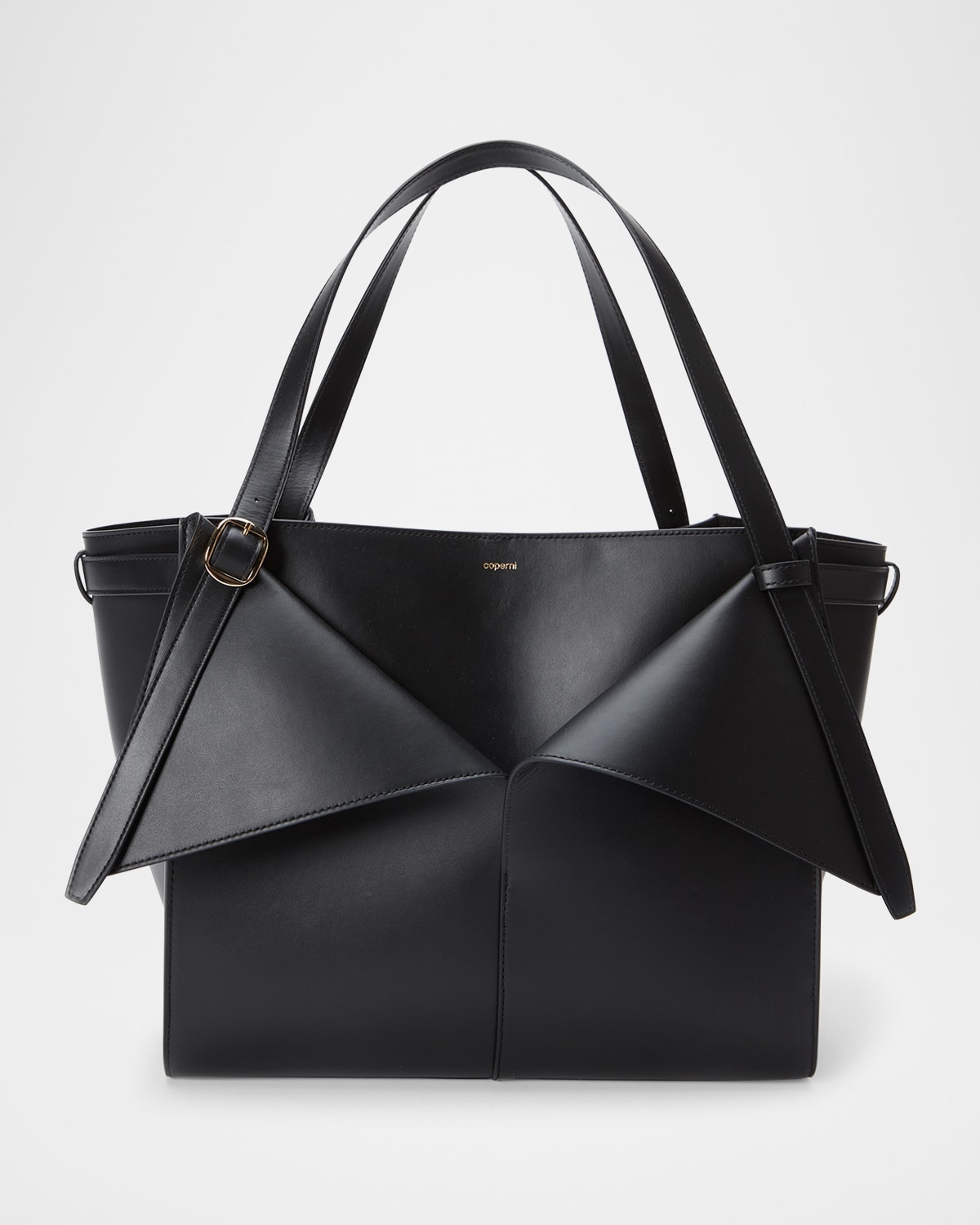 Coperni Cabas Origami Fold Leather Tote Bag In Black