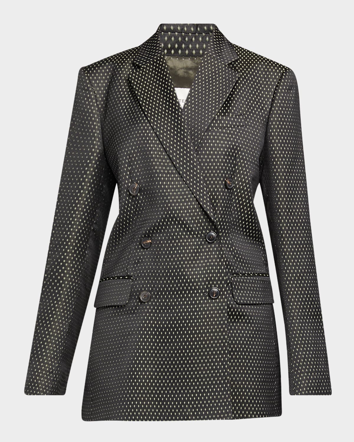 Dries Van Noten Bafya Diamond Double-breasted Blazer In Green