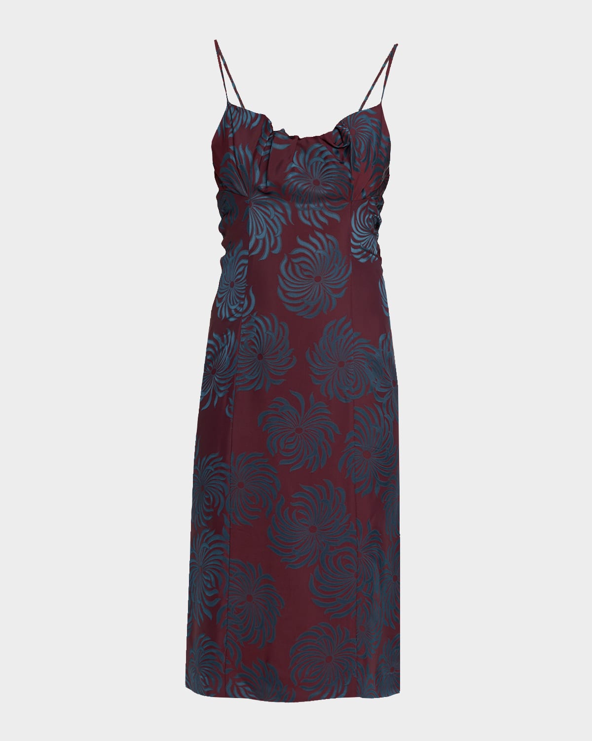 Dries Van Noten Dirios Abstract Jacquard Empire-waist Dress In Pink