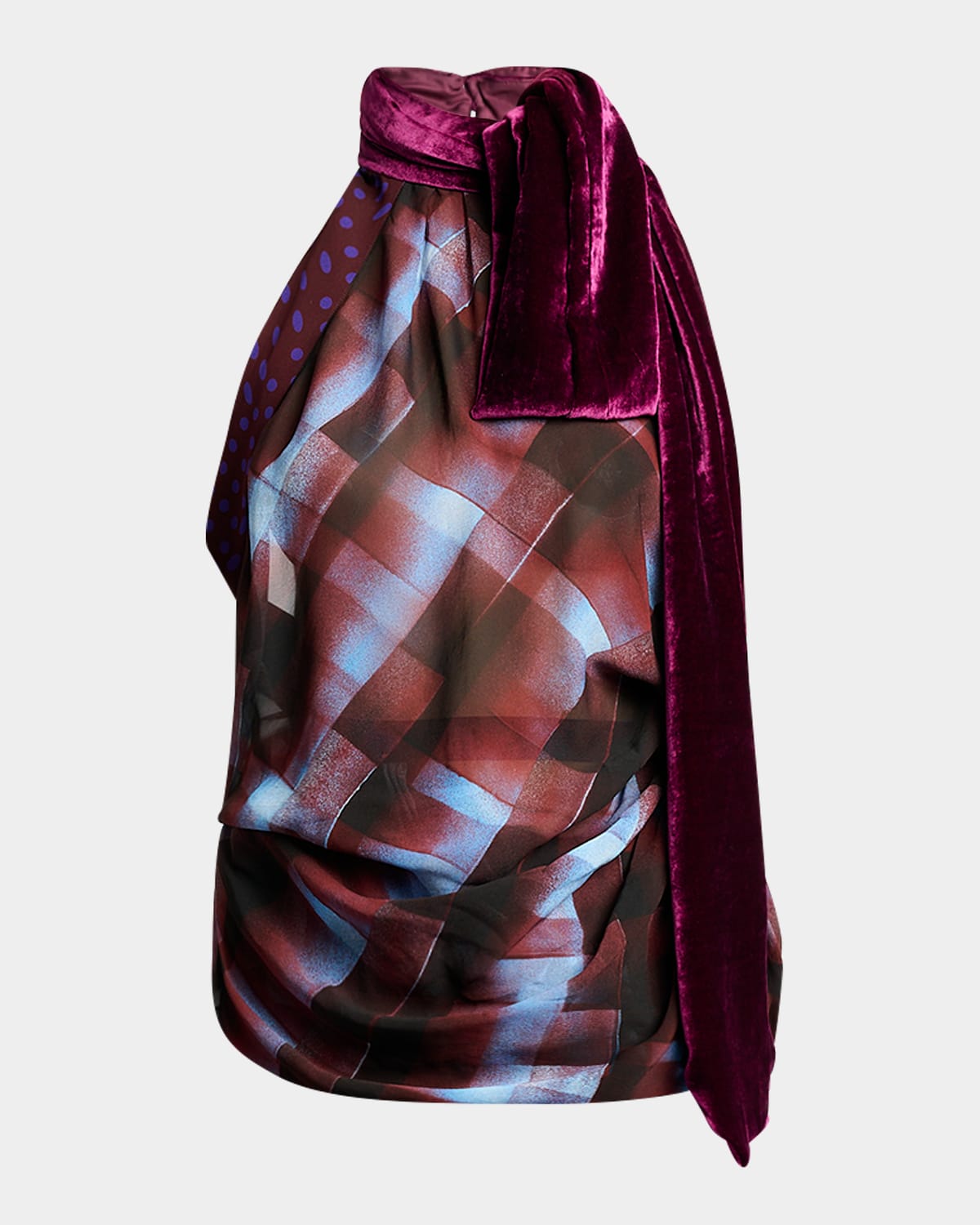 Dries Van Noten Draped Halter Top With Scarf In Multi
