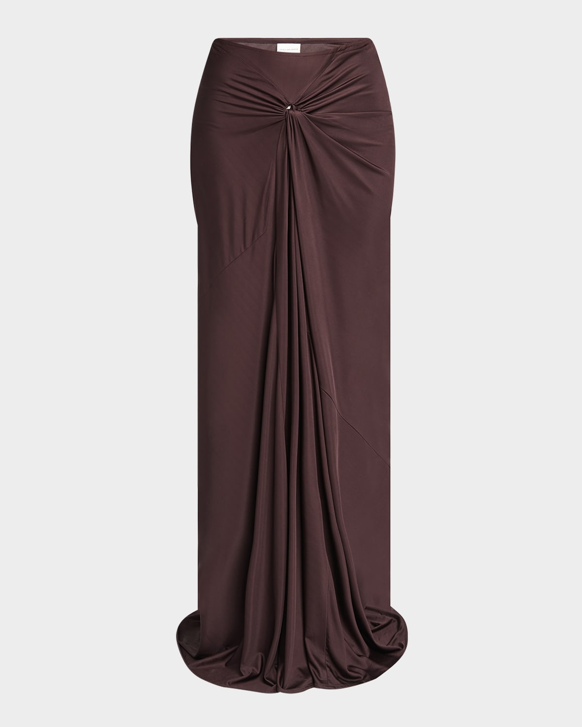 Dries Van Noten Gathered Floor-length Skirt In Brown