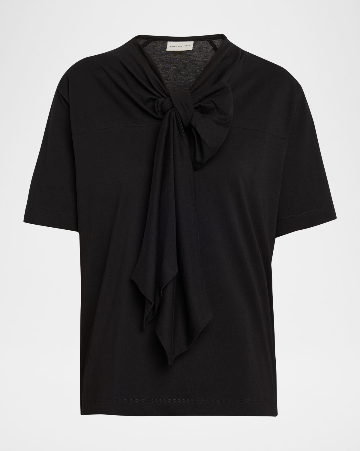 Dries Van Noten Hebitta Tie-front Shirt In Black