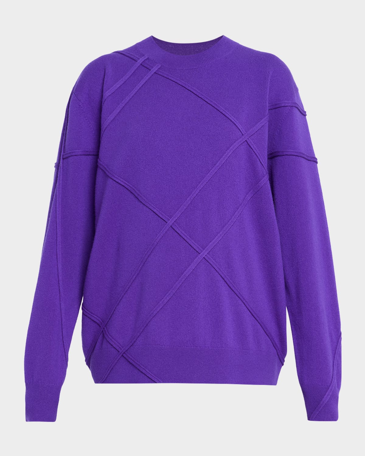 Dries Van Noten Timona Cashmere Crossed Textured Stitch Sweater In Blue