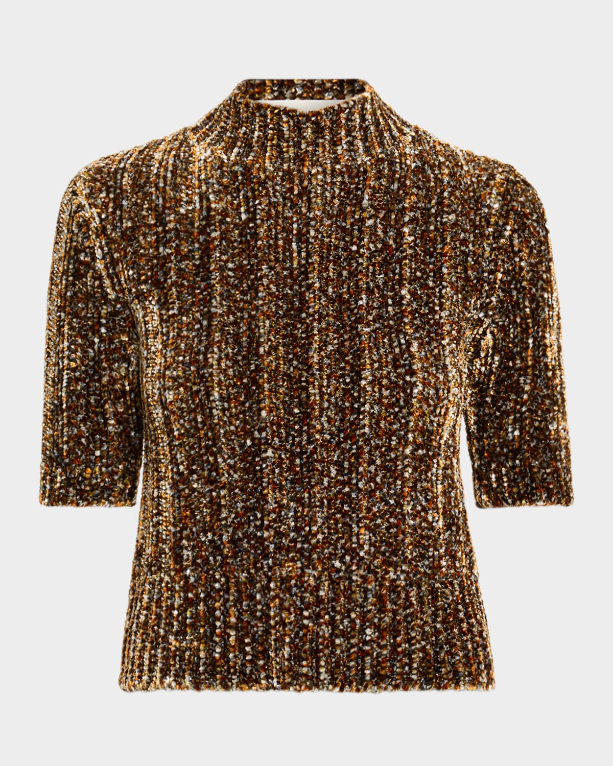 Dries Van Noten Terri Short-sleeve Sweater In Gray