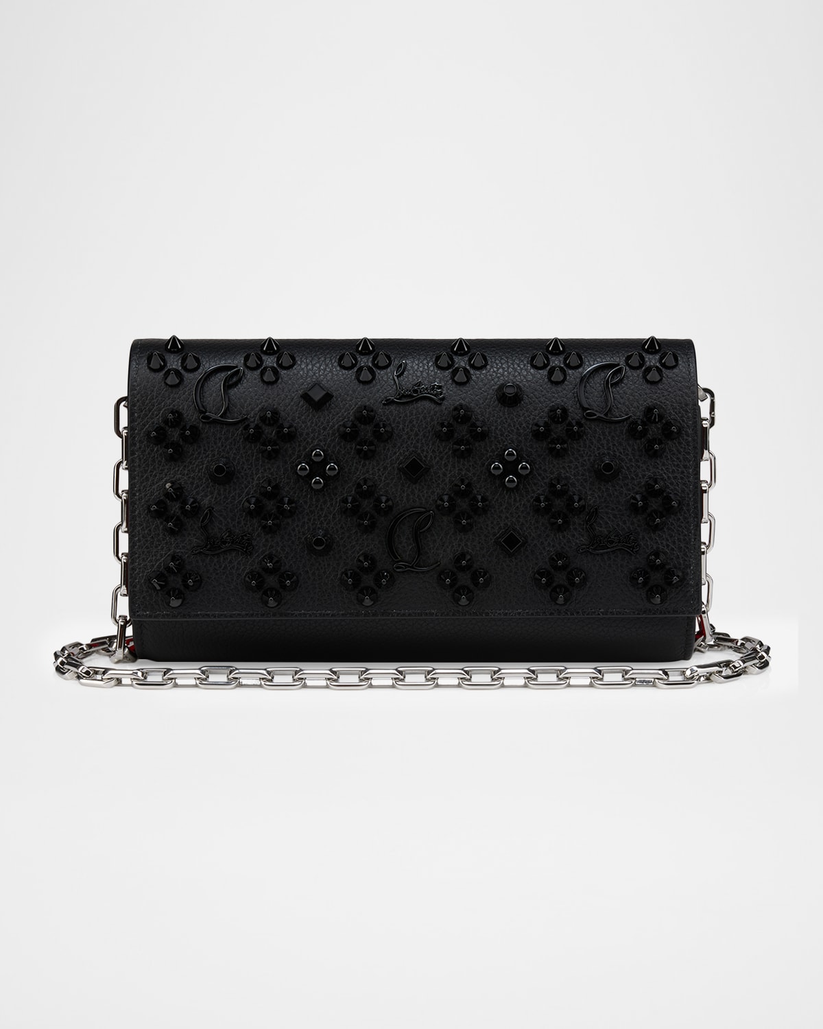 Christian Louboutin Paloma Wallet On Chain In Loubinthesky Leather In Black