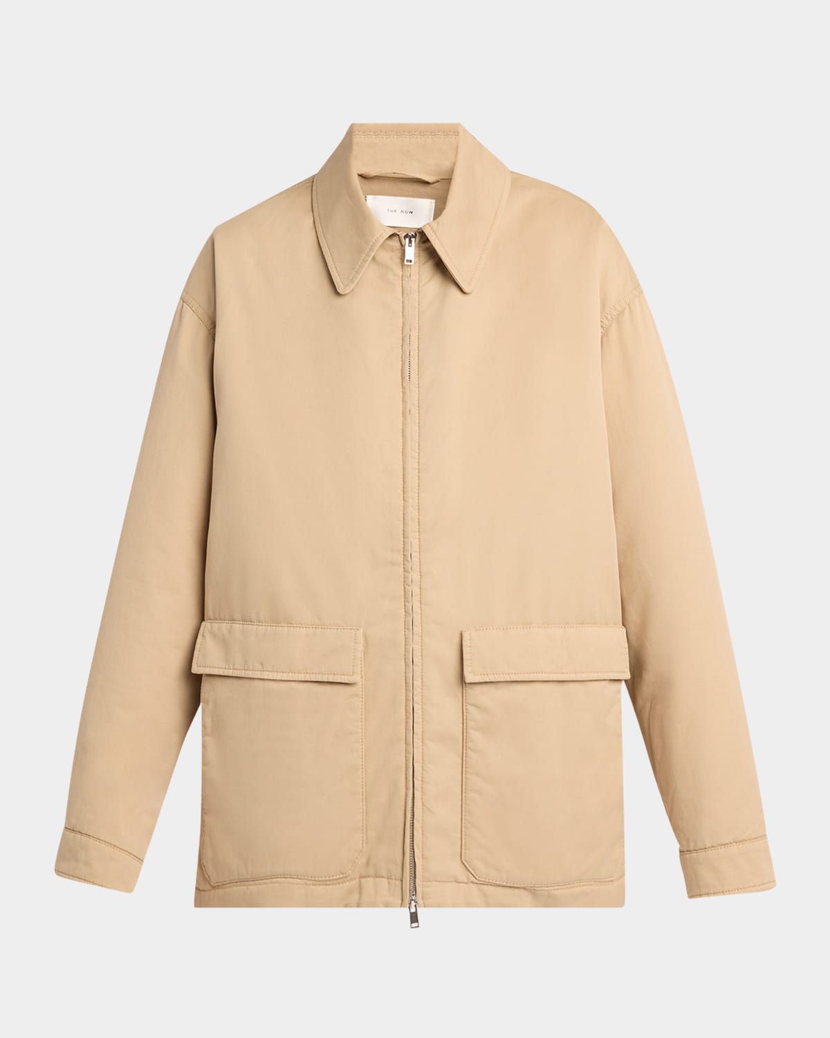 The Row Aurelius Cotton-cashmere Zip Jacket In Sand