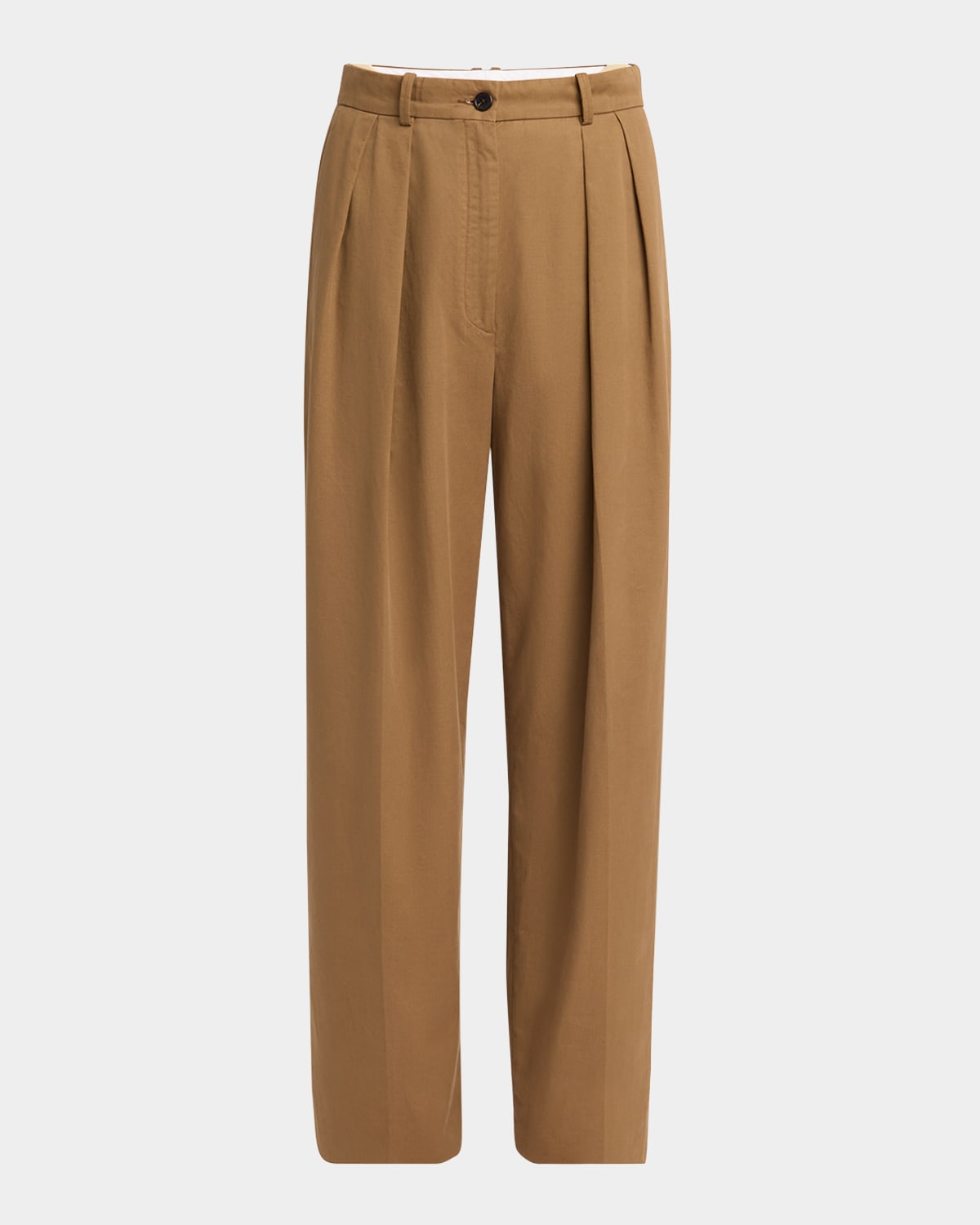 The Row Igor Double-pleated Wide-leg Pants In Brown