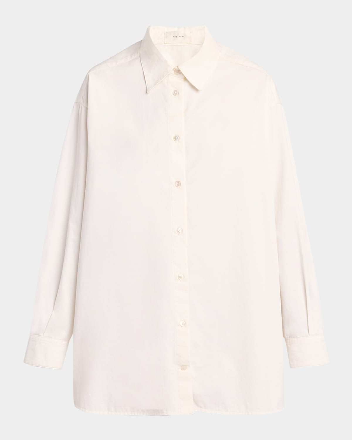 The Row Luka Cotton-cashmere Button-down Shirt In White