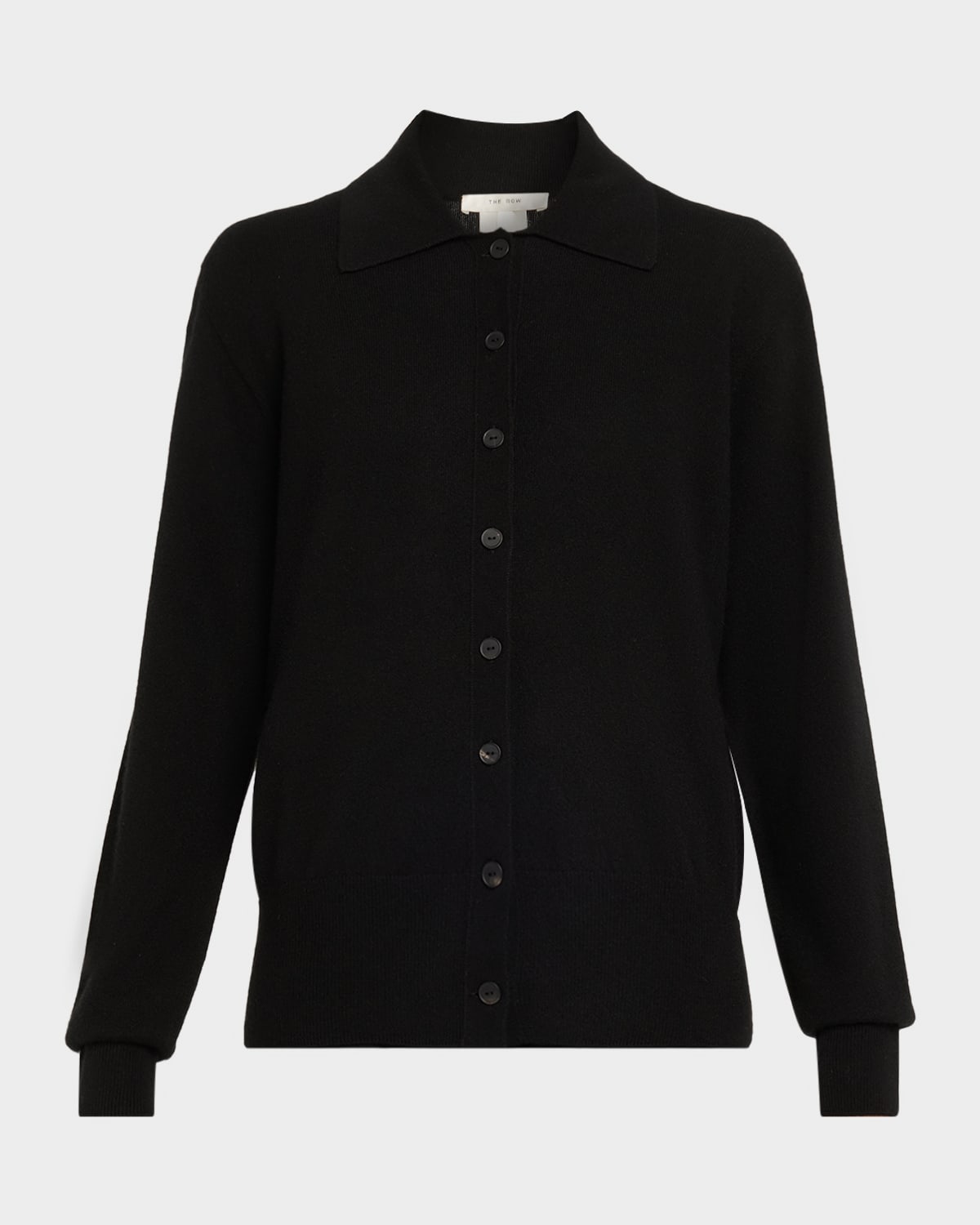 The Row Lillia Cashmere Collared Cardigan In Brown