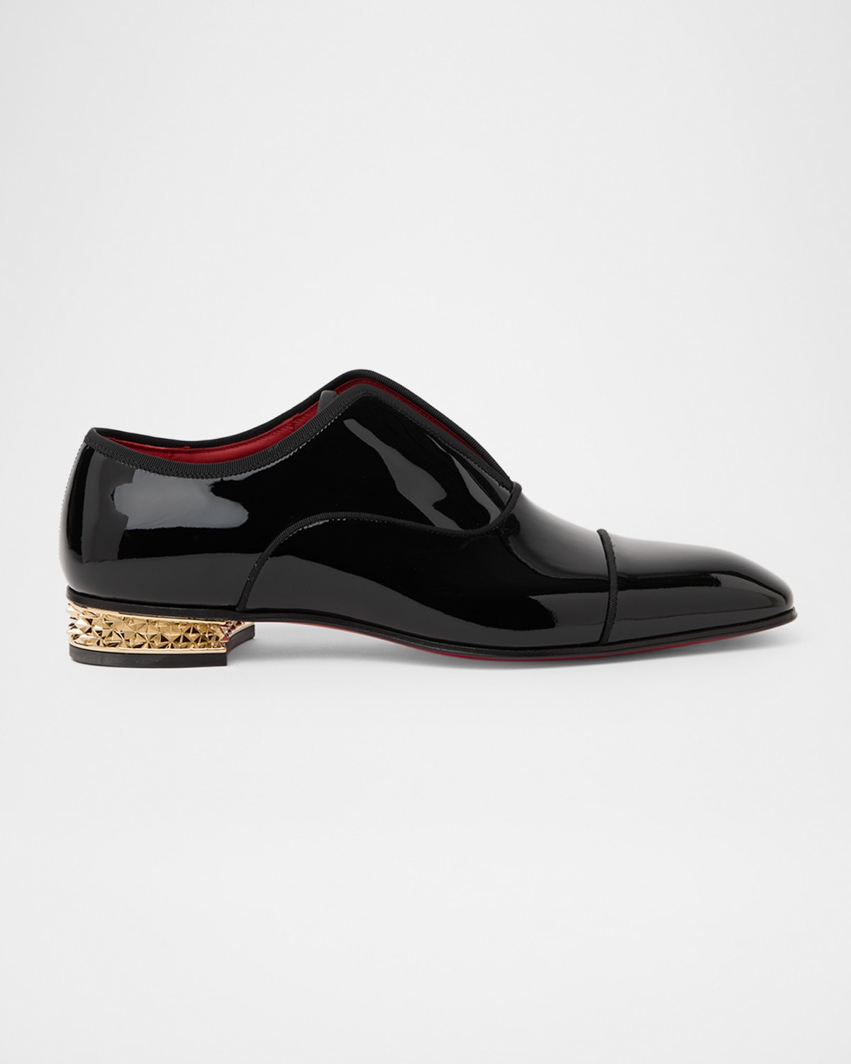 Christian Louboutin Alphamale Rocks Patent Leather Oxfords In Black