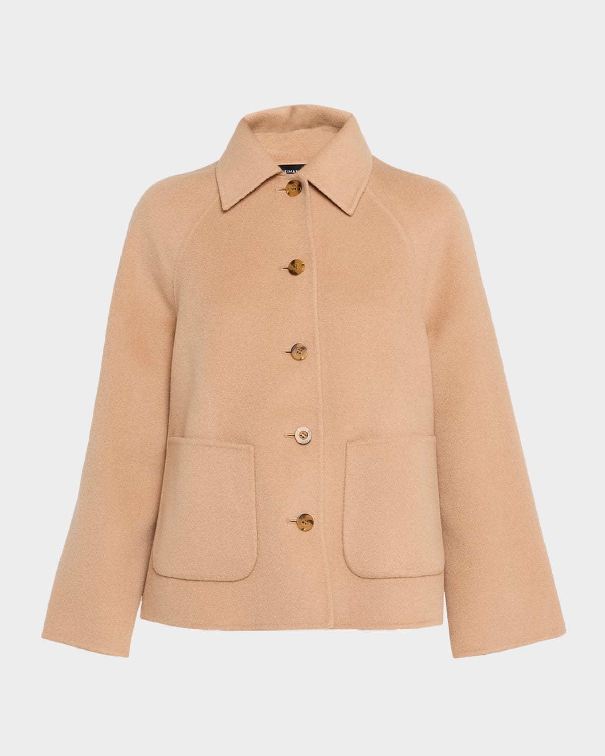 Neiman Marcus Double-faced Cashmere Jacket In Brown