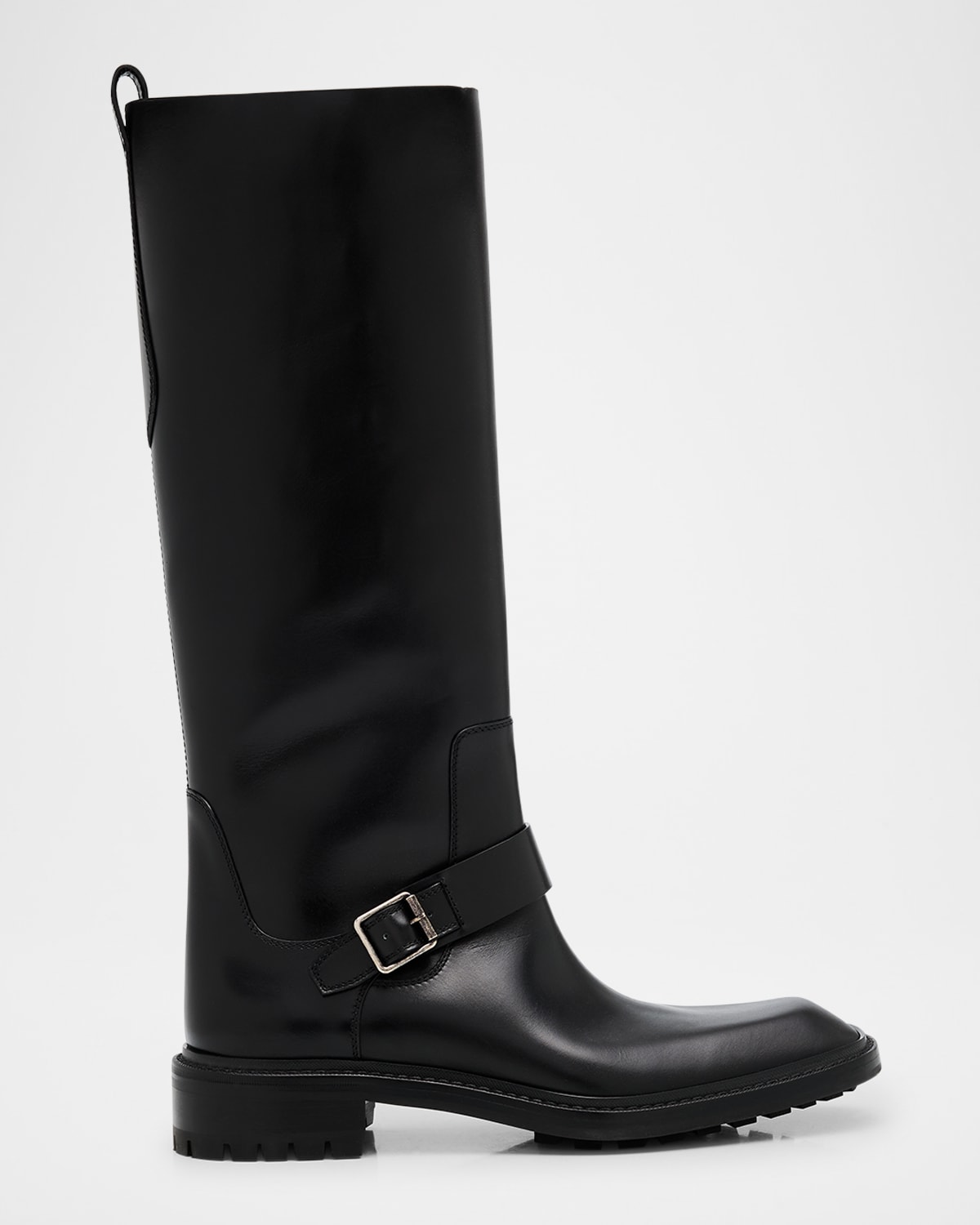 Saint Laurent Men's Vadim Smooth Calfskin Rubber-sole High Boots In Black