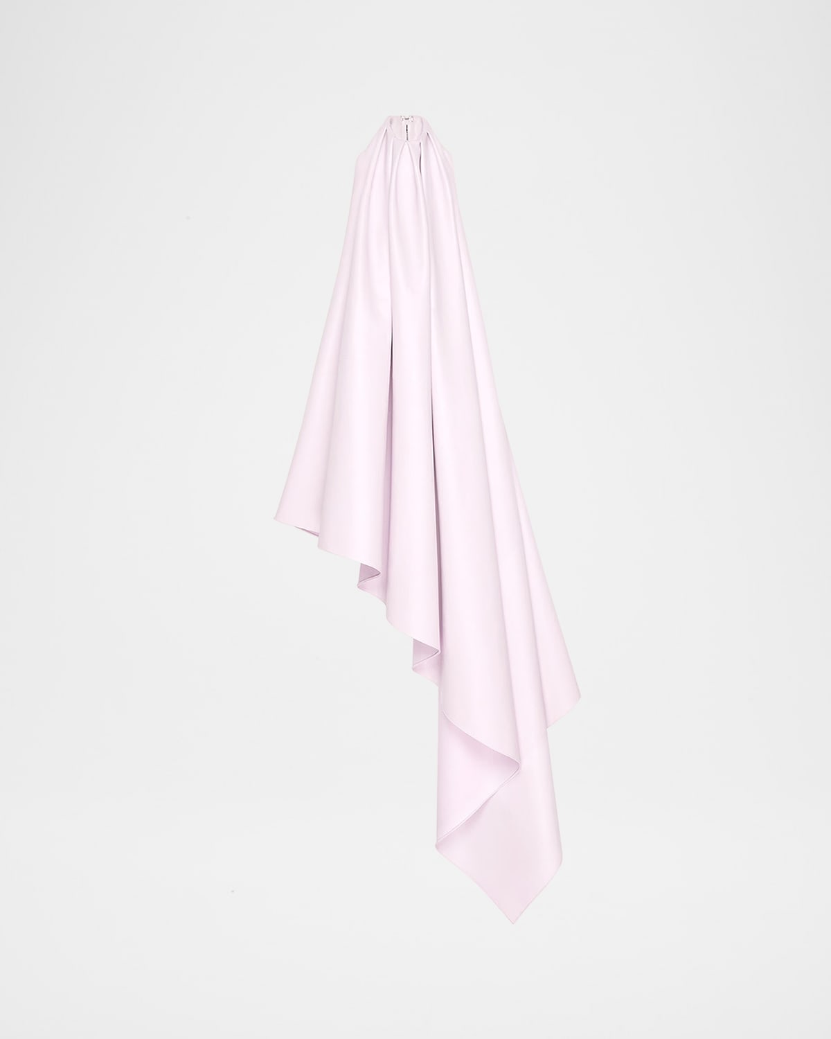 Givenchy Asymmetric Draped Leather Halter Midi Dress In Multi