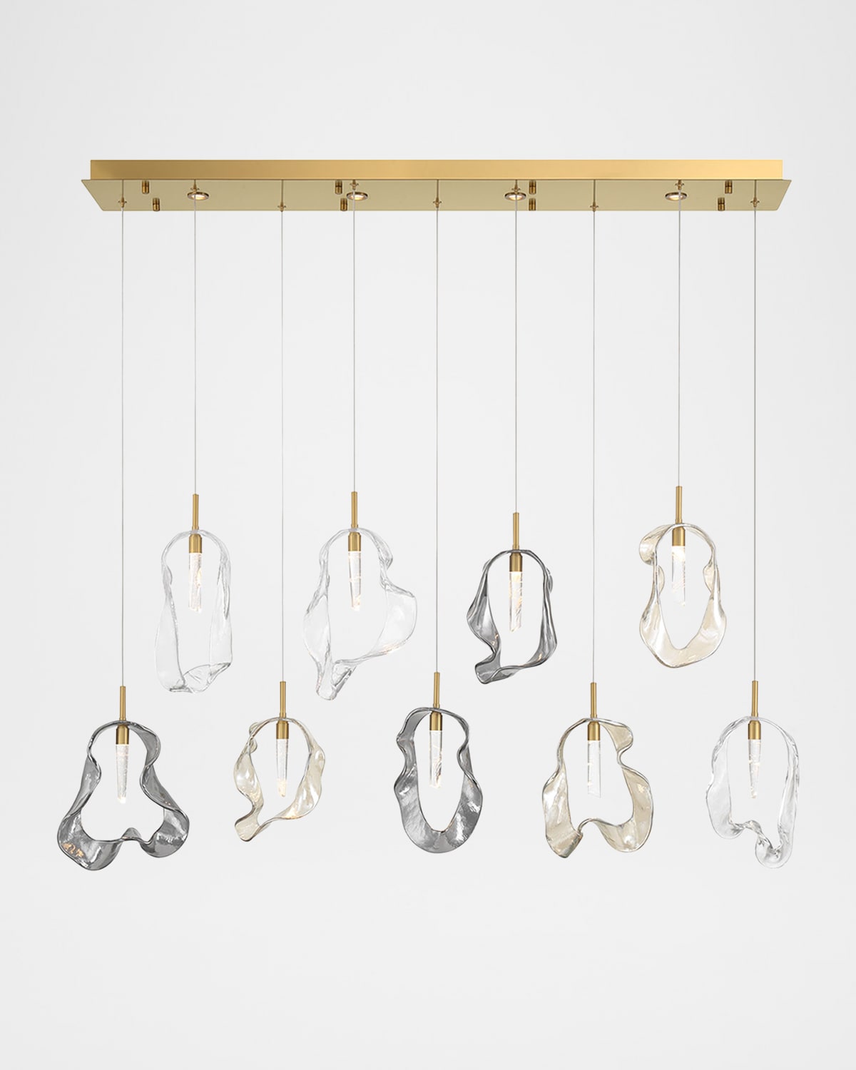 Eurofase Norah 51" 13-light Linear Led Chandelier In Gold