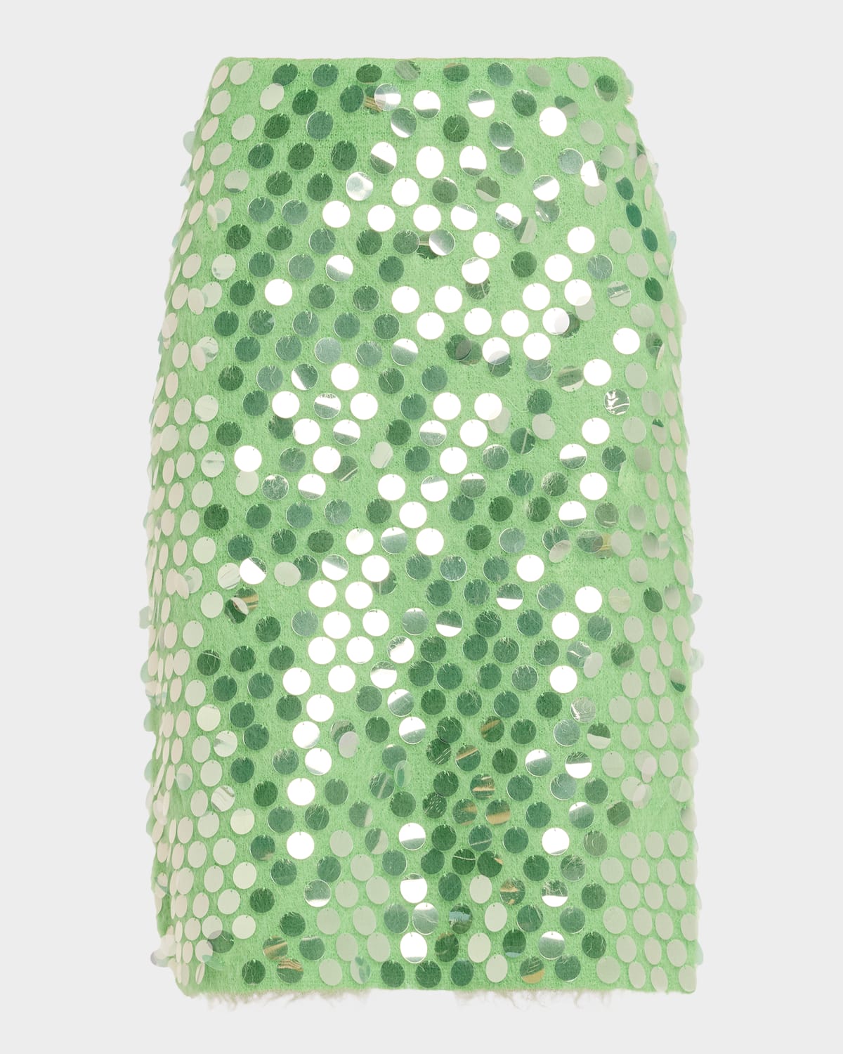 Zankov Delphine Paillettes Mohair-wool Pencil Skirt In Green