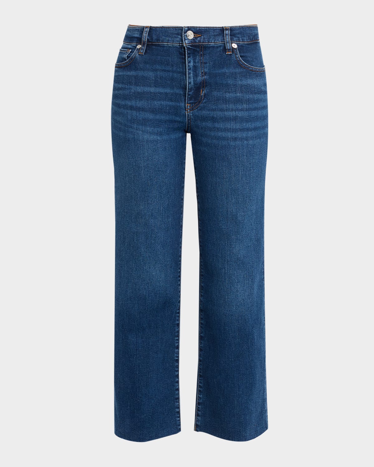 Frame The Mellow Wide Ankle Jeans In Blue