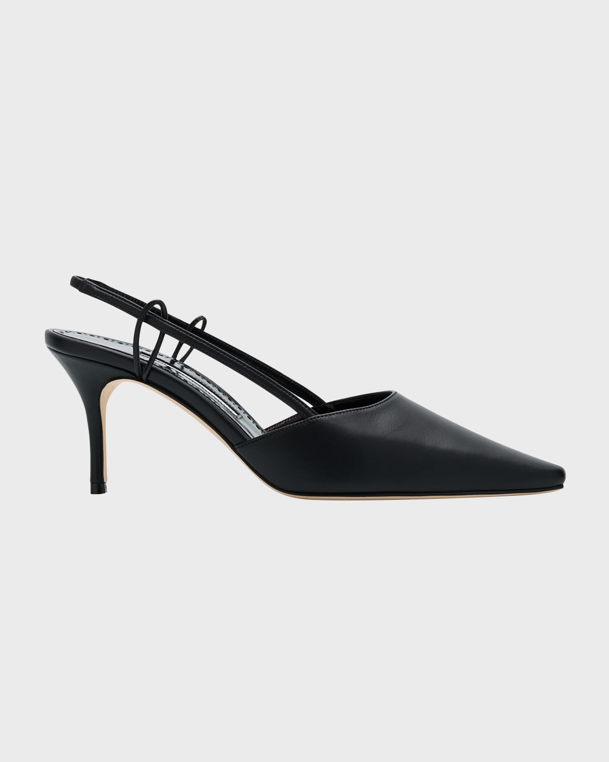 Manolo Blahnik Touki Leather Slingback Pumps In Black