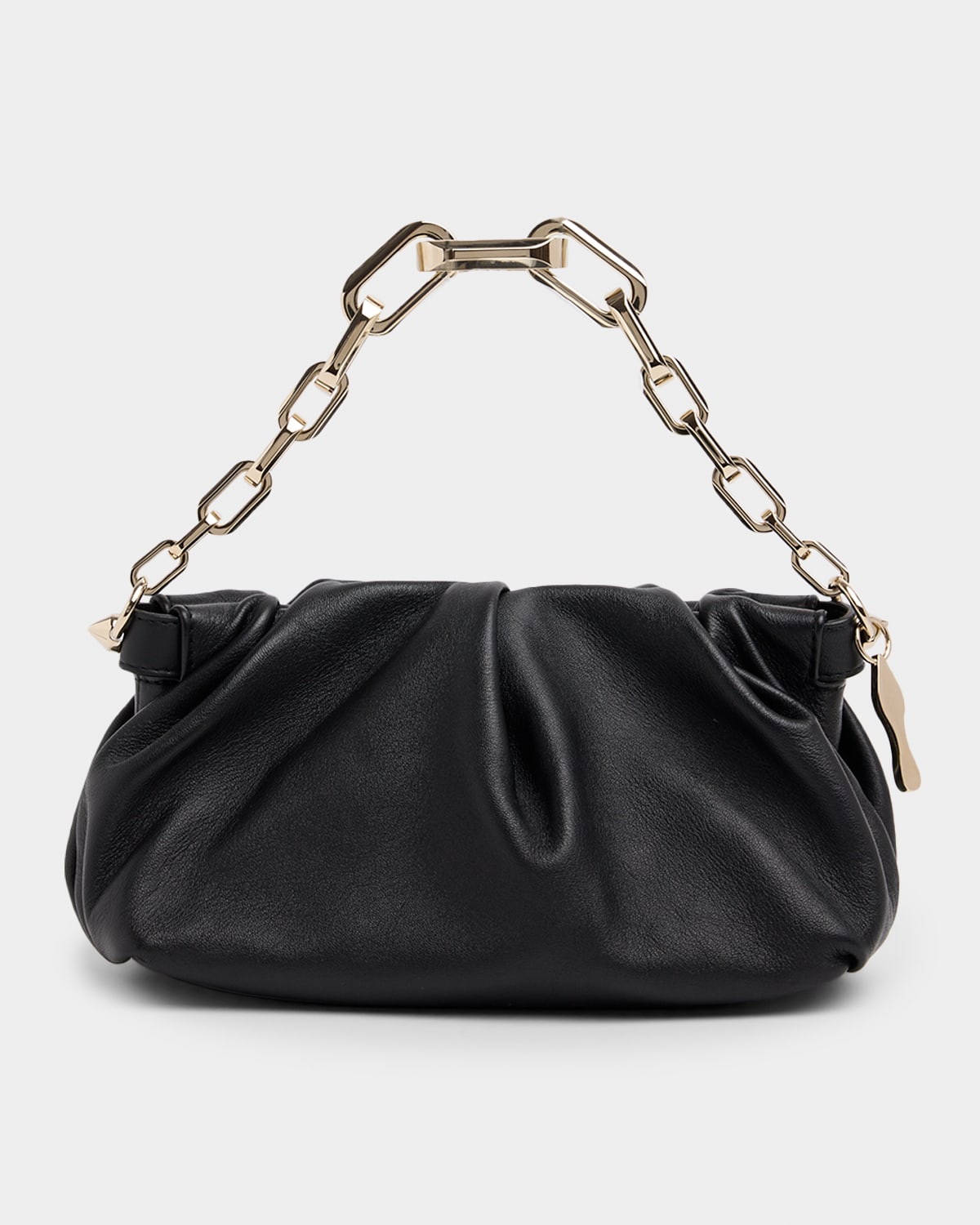 Christian Louboutin Eva Small Pleated Shoulder Bag In Nappa Leather In Black