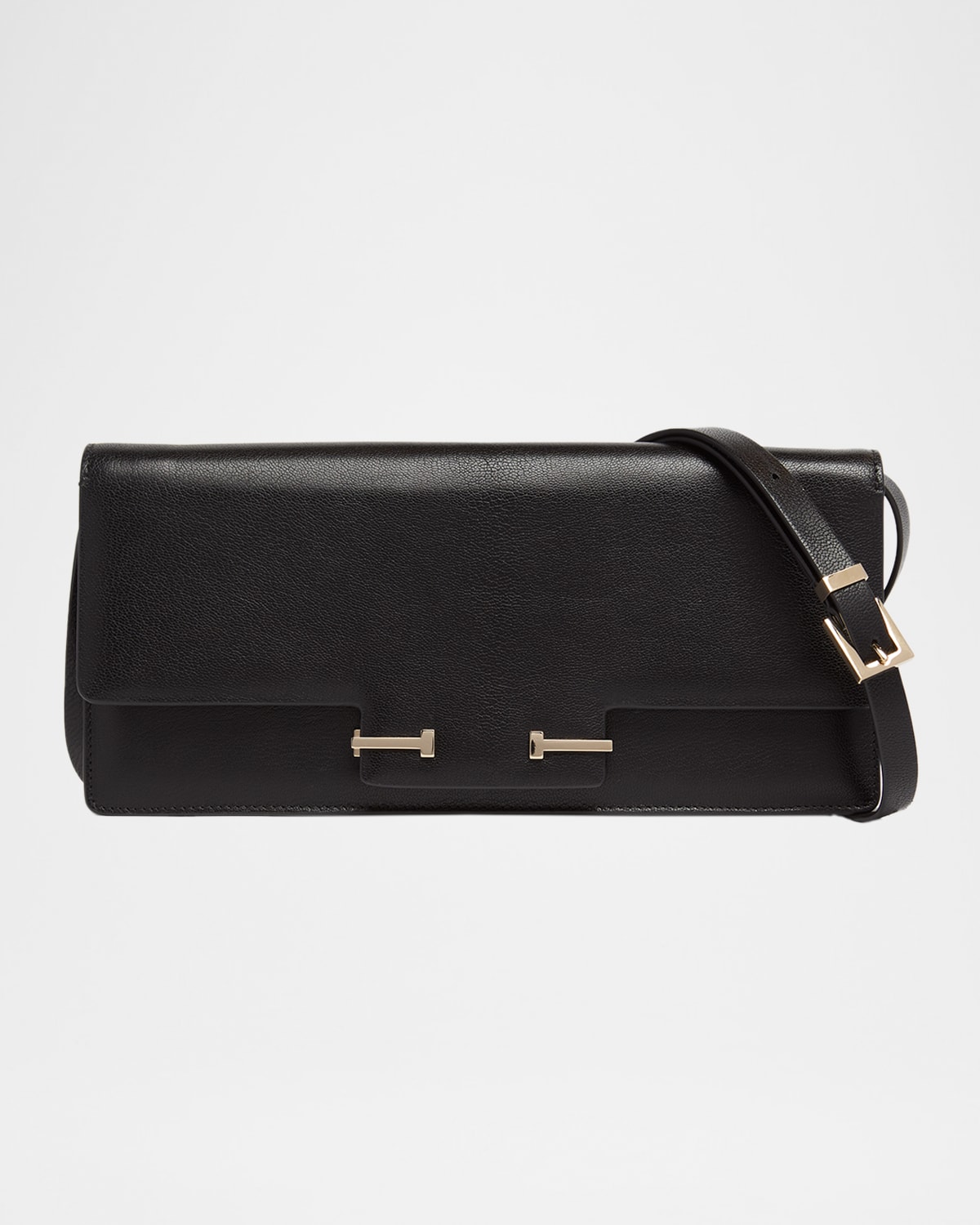Tom Ford East-west Supple Grain Leather Shoulder Bag In Black