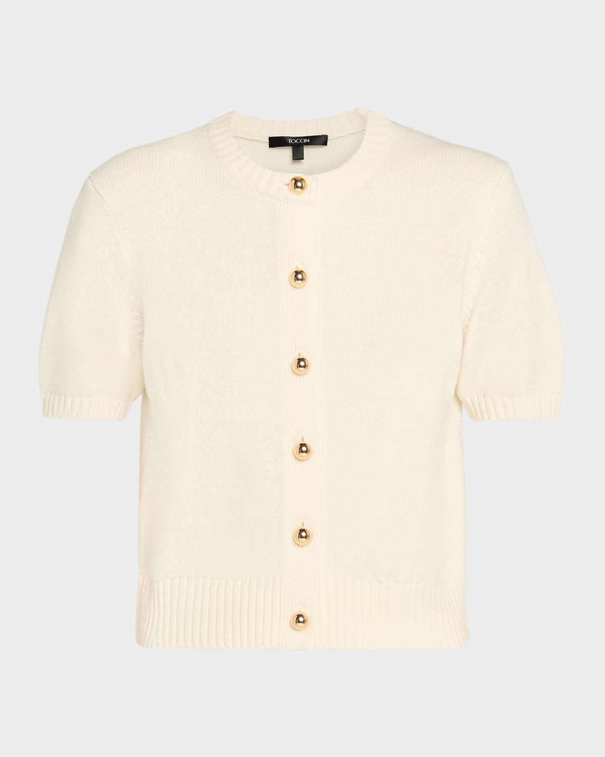Toccin Pippa Short-sleeve Cardigan In White
