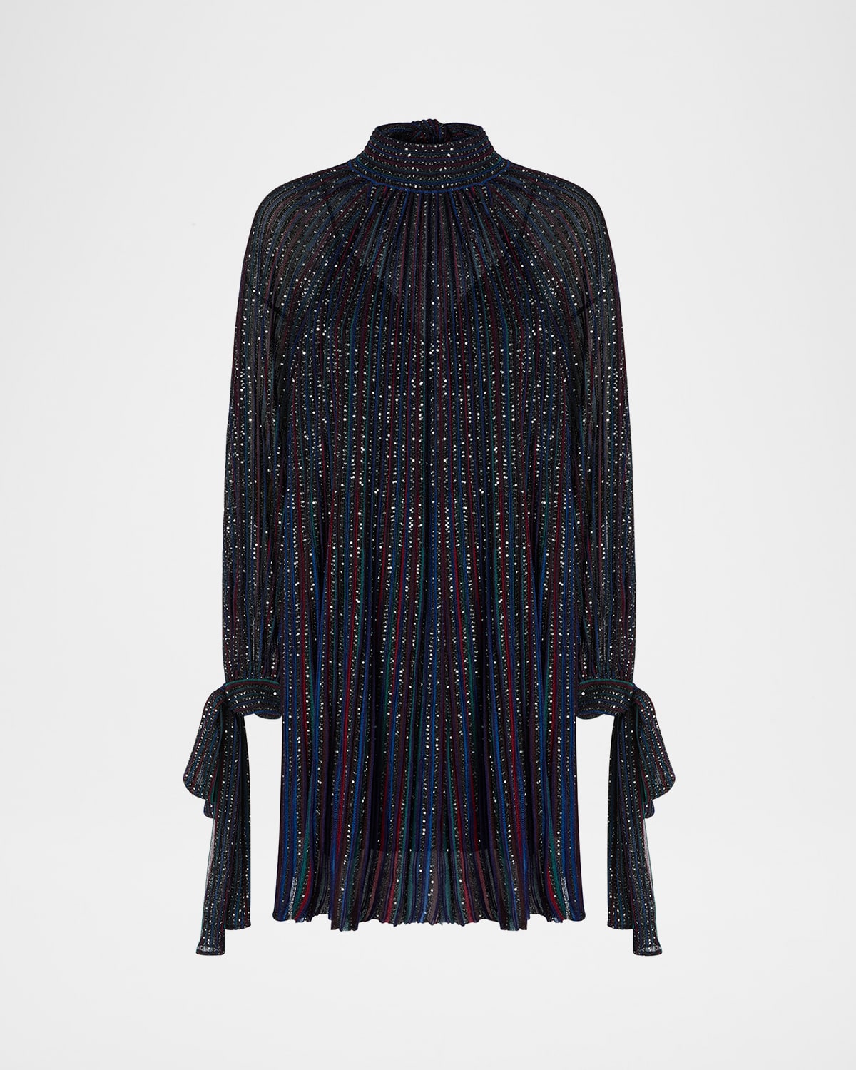 Missoni Paillette Striped Long-sleeve Mini Dress