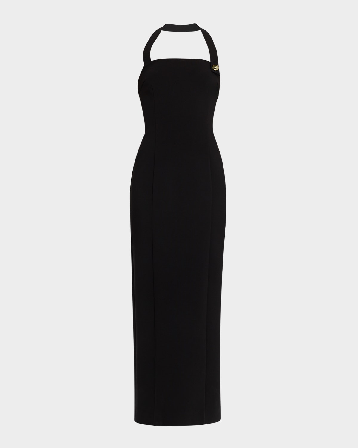 Toccin Davina Sculpted Halter Midi Dress In Black