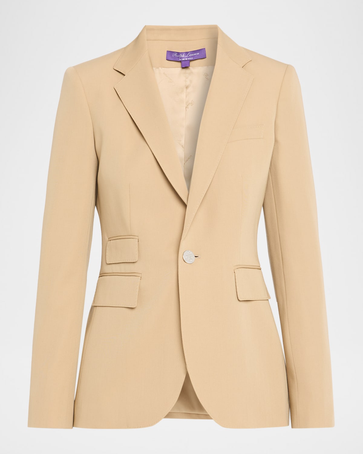 Ralph Lauren Parker Wool Gabardine Blazer Jacket In Neutral