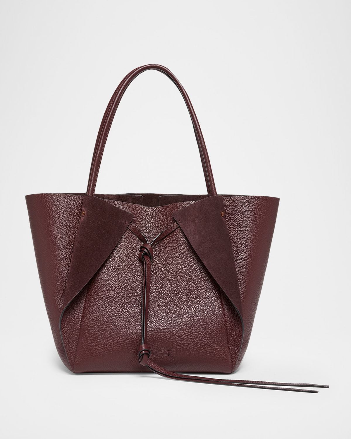 Gabriela Hearst Marija Folded Deerskin Leather Tote Bag In Burgundy