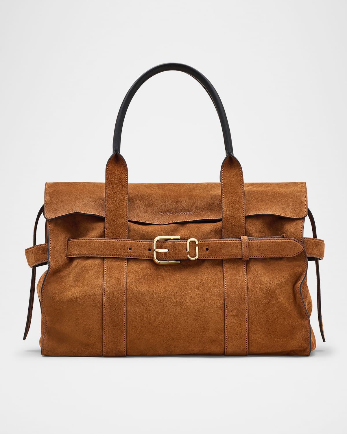 Marc Jacobs The Dakota Belted Suede Tote Bag In Brown