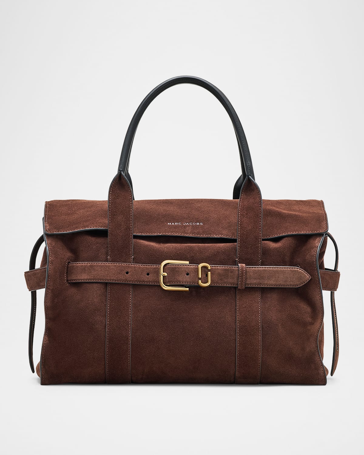 Marc Jacobs The Dakota Belted Suede Tote Bag In Brown